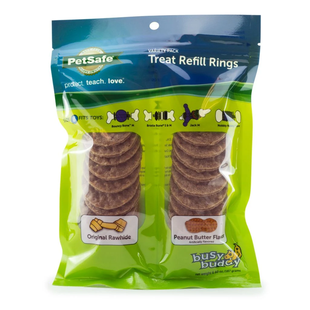 PetSafe Rawhide Treat Rings, Variety pk., 24 Count 3 PetSafe Rawhide Treat Rings, Variety pk., 24 Count