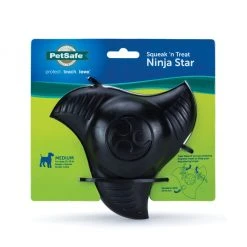 PetSafe Squeak 'N Treat Ninja Star Dog Chew Toy, Medium -Deals PETSAFE Store 1460326 A7