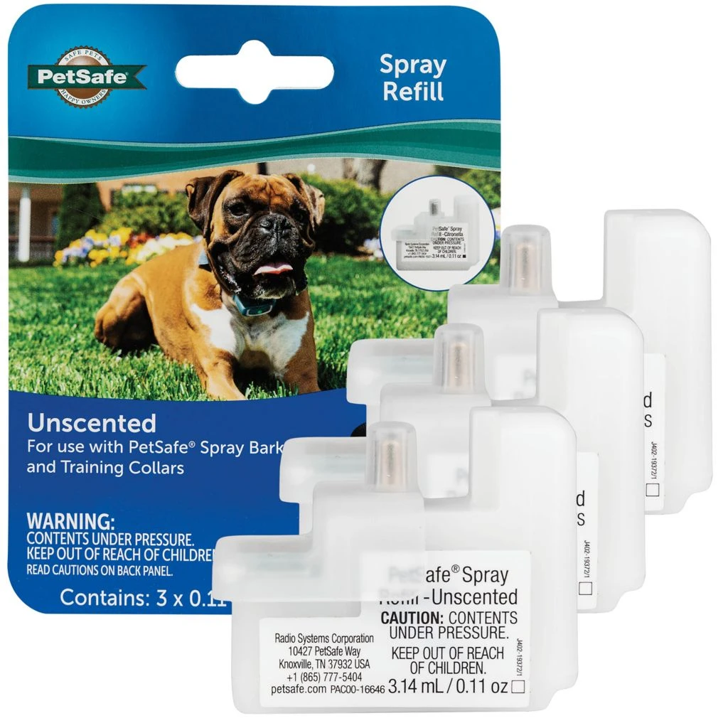 PetSafe Bark Control Dog Collar Spray Refill, Unscented Cartridges, 3 pk. 3 PetSafe Bark Control Dog Collar Spray Refill, Unscented Cartridges, 3 pk.
